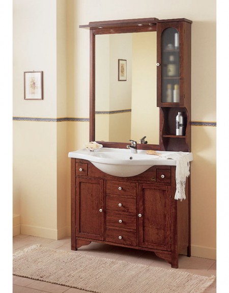 Italian Bathroom Fittings Solid Wood Orchidea 105-P 105X50X200h